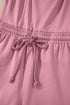 Light Pink Lace-up Elastic Waist Sleeveless Square Neck Jumpsuit
